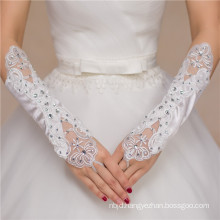 Fashion beading lace appliques bridal accessories high quality wedding lace gloves